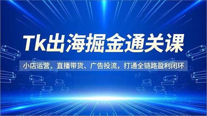 (16820期)Tk出海掘金通关课,小店运营、直播带货、广告投流,打通全链路盈利闭环-366资源网