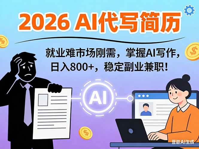 (17119期)AI代写简历,超暴利,用万能模板月入1-3万实战教程,2026年市场刚需!-366资源网