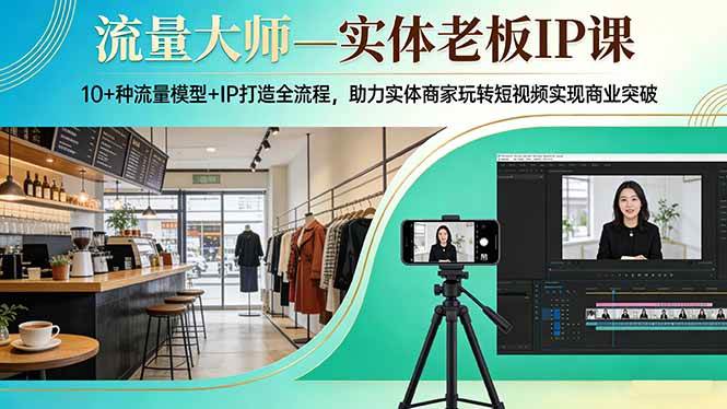 (17638期)流量大师—实体老板IP课:10+种流量模型+IP打造全流程,助力实体商家玩转短视频实现商业突破-366资源网