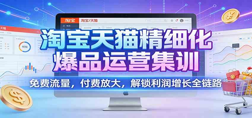 淘宝天猫精细化爆品运营集训:免费流量,付费放大,解锁利润增长全链路-366资源网